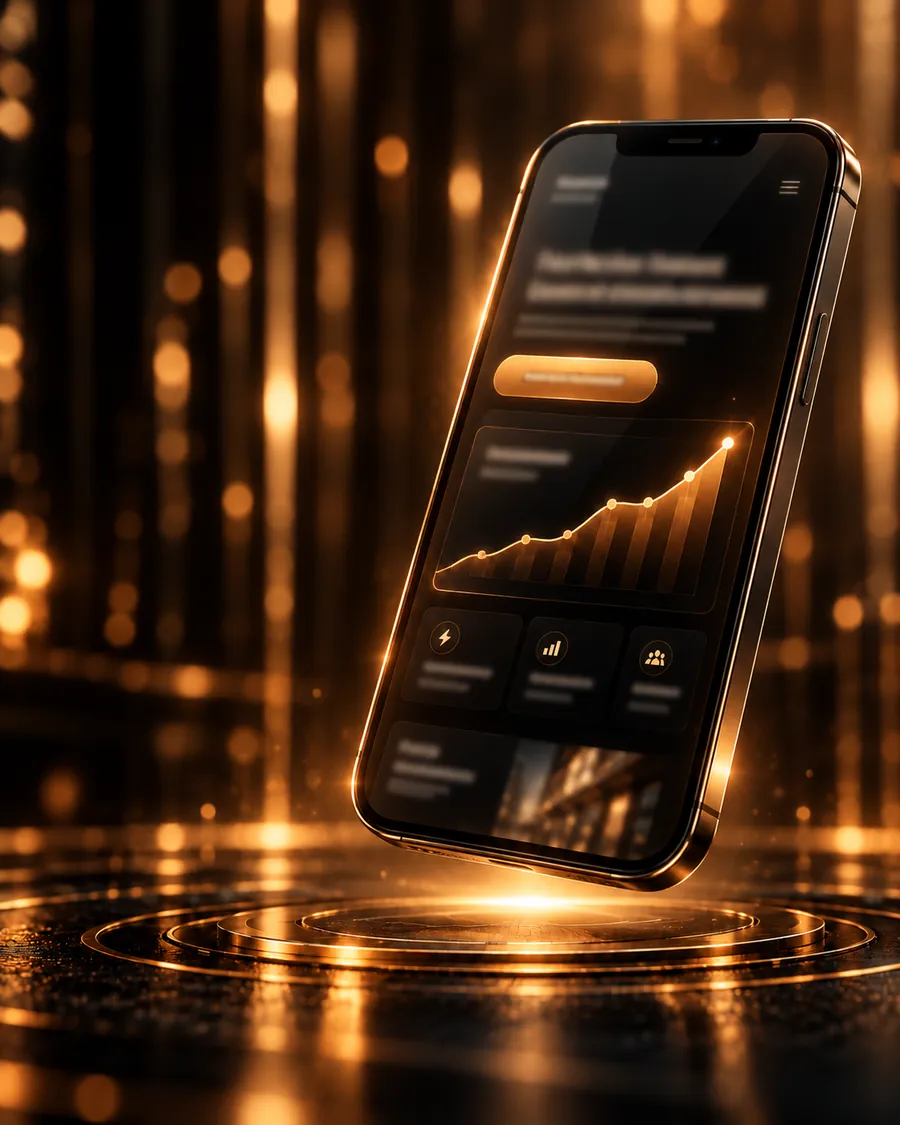 Celular com landing page feita para converter tráfego pago